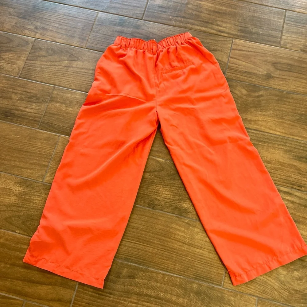 Free People Nothin' To Say Pleated Trousers in orange. Size Small. elastic waist - Picture 1 of 11